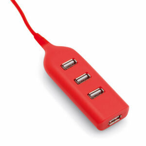 4 Puertos USB regleta rojo - RGregalos publicitarios