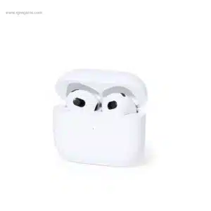 Auriculares bluetooth blancos para logo