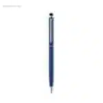 Bolígrafo delgado aluminio puntero azul