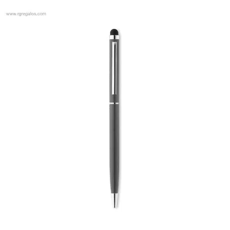 Bolígrafo delgado aluminio puntero gris