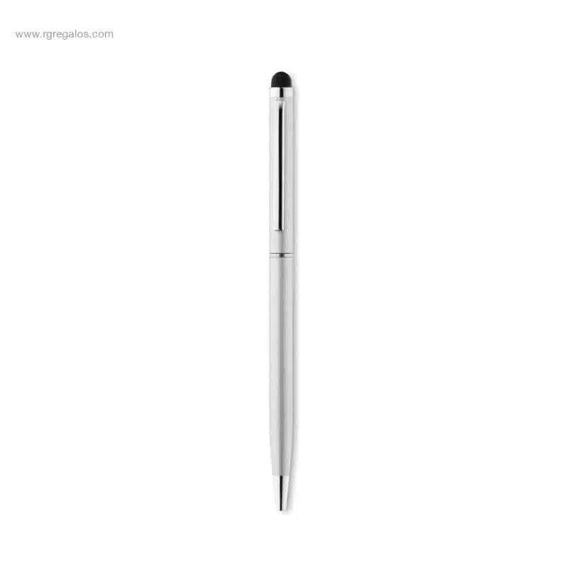 Bolígrafo delgado aluminio puntero plata