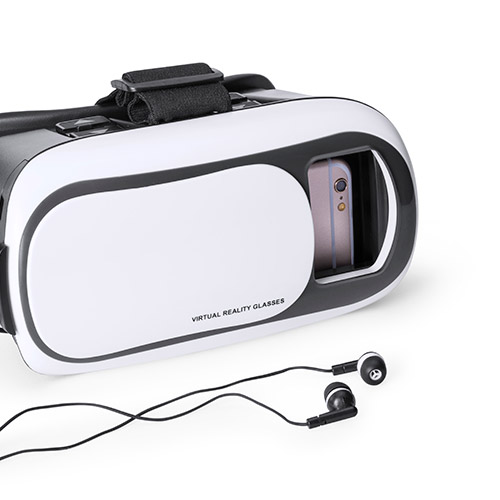 Gafas de realidad virtual con lentes contiene bandeja ajustable.