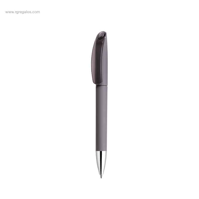 Bolígrafo suave acabado goma gris para regalos publicitarios-suave-acabado-goma-gris