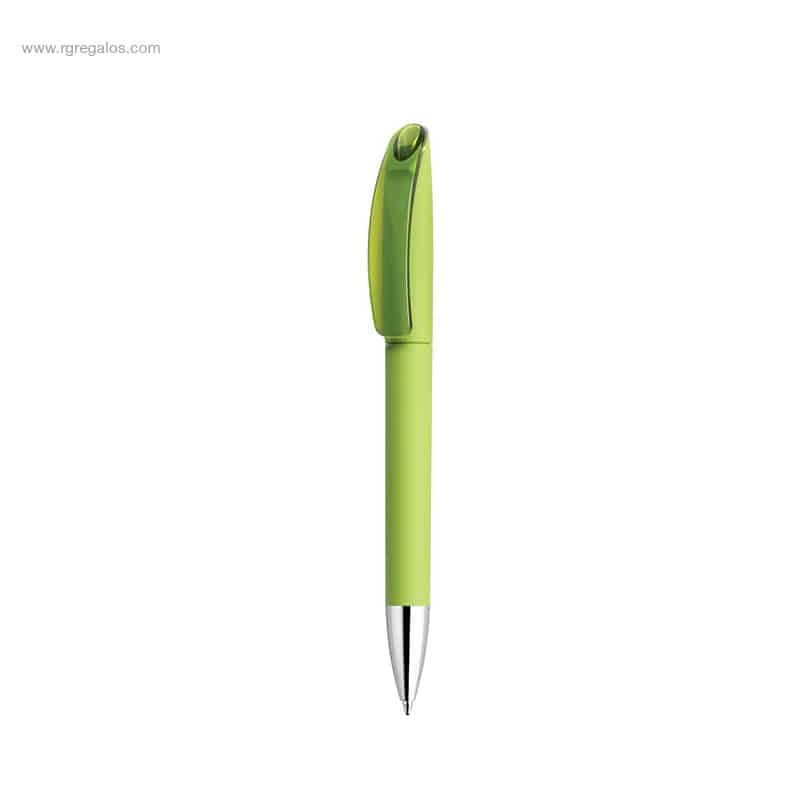 Bolígrafo suave acabado goma verde claro para regalos publicitarios