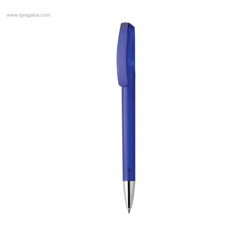Bolígrafo cuerpo transparente punta metal azul marino para regalo publicitario