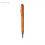 Bolígrafo cuerpo transparente punta metal naranja para personalizar