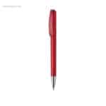 Bolígrafo cuerpo transparente punta metal rojo para personalizar