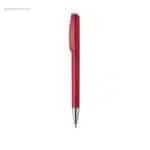 Bolígrafo cuerpo transparente punta metal rojo para personalizar