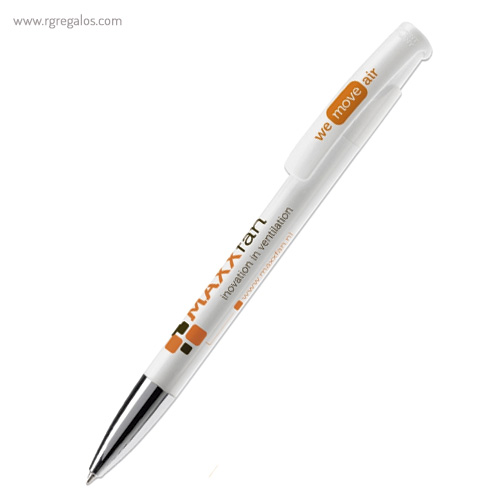 Bolígrafo plástico punta metálica logo rg regalos