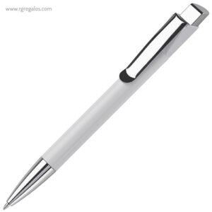 Bolígrafo punta y clip metálicos blanco - RG regalos publicitarios