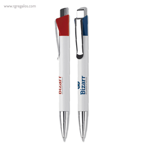Bolígrafo punta y clip metálicos con logo rg regalos publicitarios 1