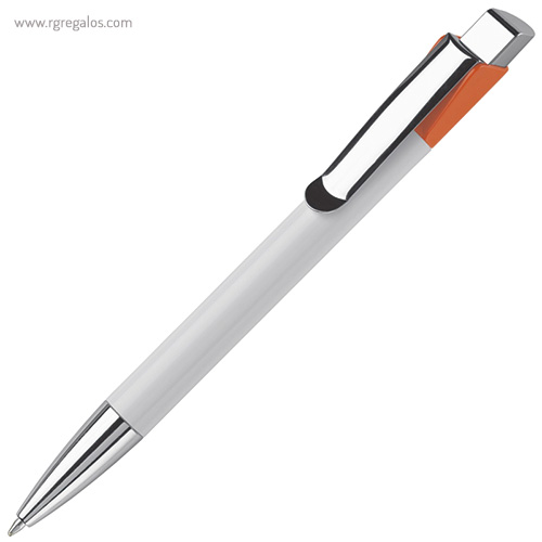 Bolígrafo punta y clip metálicos naranja rg regalos publicitarios 1