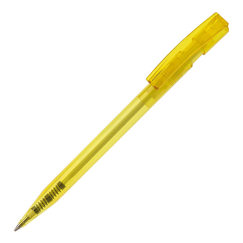 Bolígrafo transparente con clip ancho amarillo rgregalos
