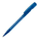Bolígrafo transparente con clip ancho azul rgregalos