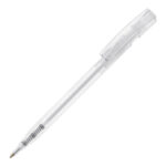 Bolígrafo transparente con clip ancho blanco rgregalos
