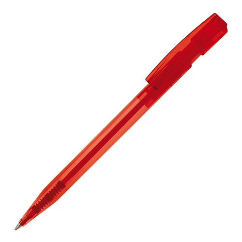 Bolígrafo transparente con clip ancho rojo rgregalos