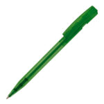 Bolígrafo transparente con clip ancho verde rgregalos