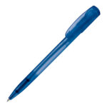 Bolígrafo transparente con resistente clip azul rgregalos