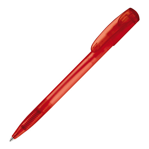 Bolígrafo transparente con resistente clip rojo rgregalos