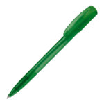 Bolígrafo transparente con resistente clip verde rgregalos