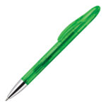 Bolígrafo transparente punta metal verde rgregalos