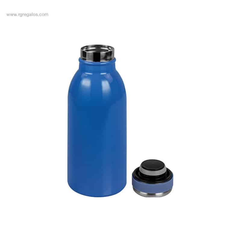 Botella doble pared 350 ml azul detalle tapón