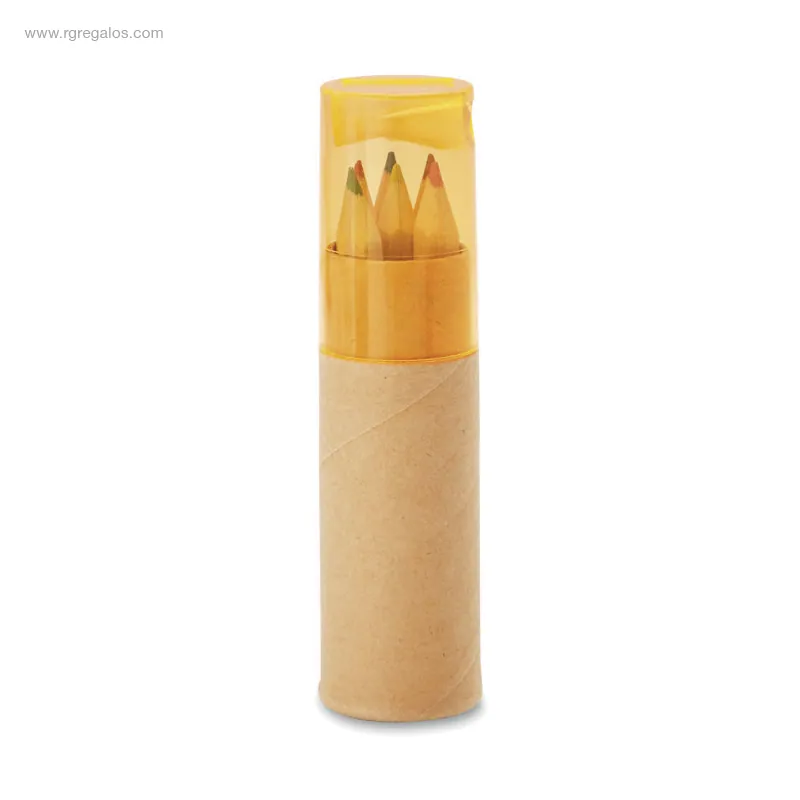 Lápices color tubo amarillo RG regalos