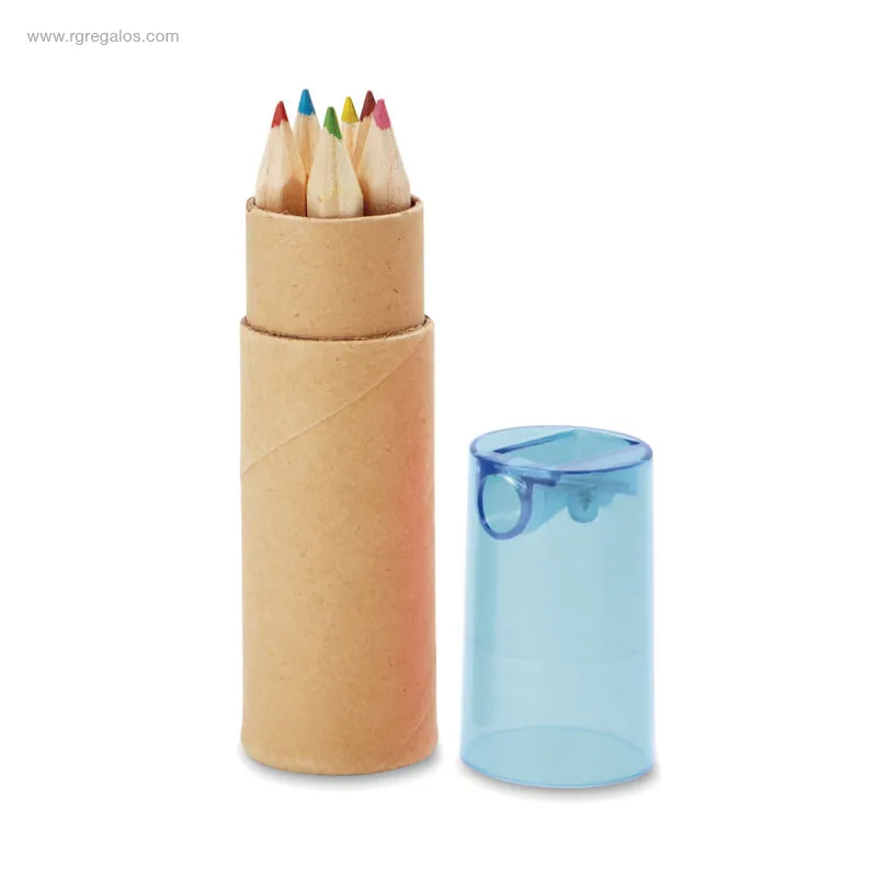 6-Lápices-color-tubo-azul-sacapuntas-RG-regalos