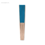 Abanico personalizado madera plegado azul