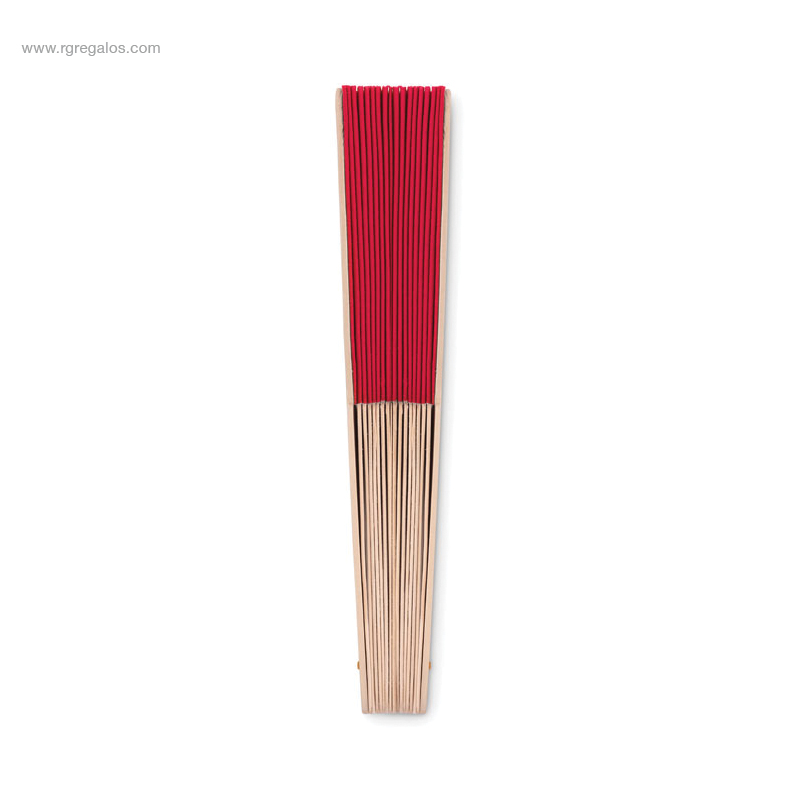Abanico personalizado madera plegado rojo