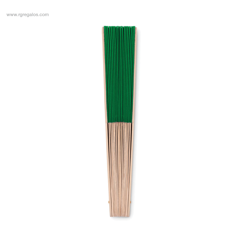 Abanico personalizado madera plegado verde