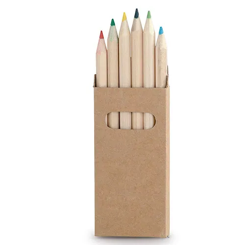 Caja 6 lápices colores detalle