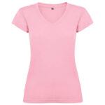 Camiseta 100 algodón cuello pico mujer rosa rgregalos