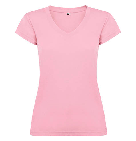 Camiseta 100 algodón cuello pico mujer rosa rgregalos