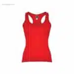 Camiseta publicitaria tirantes mujer roja para merchandising