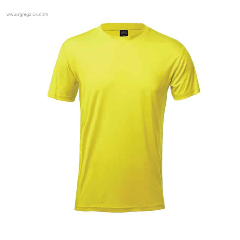 Camiseta técnica económica promocional amarilla