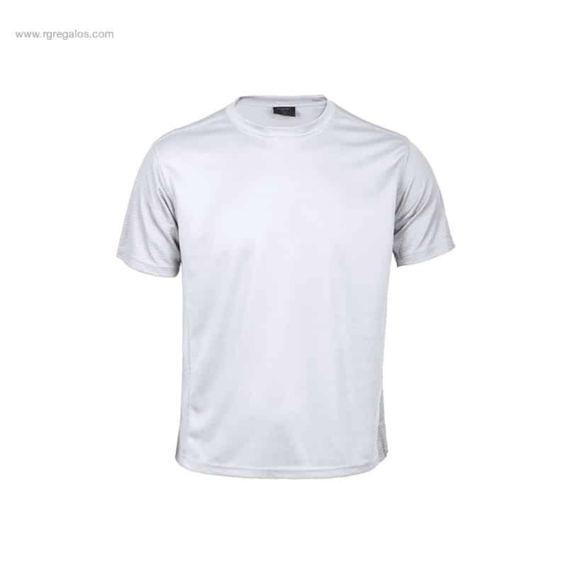 Camiseta técnica niño blanca para regalos promocionales