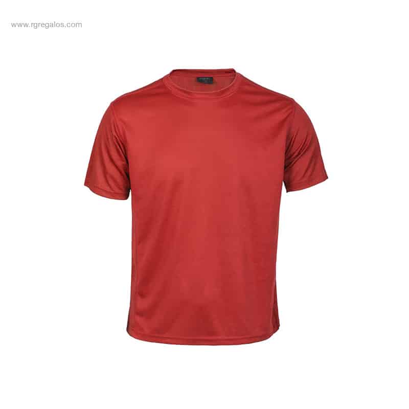 Camiseta técnica niño roja para regalos promocionales
