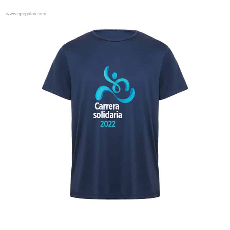 Camiseta técnica poliéster 135gr azul marino logo para personalizar