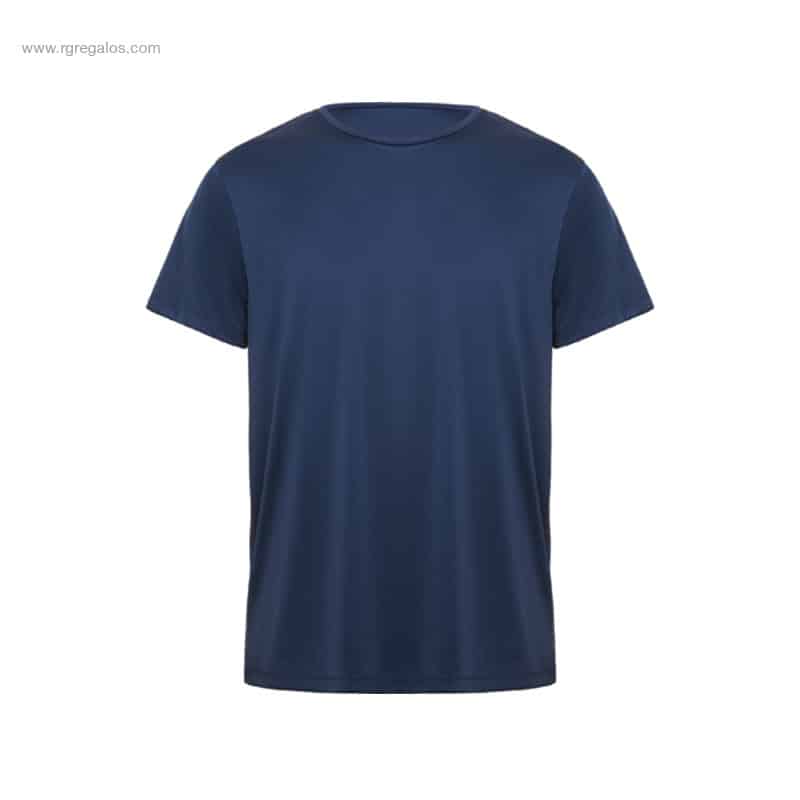 Camiseta técnica poliéster 135gr azul marino espalda para personalizar