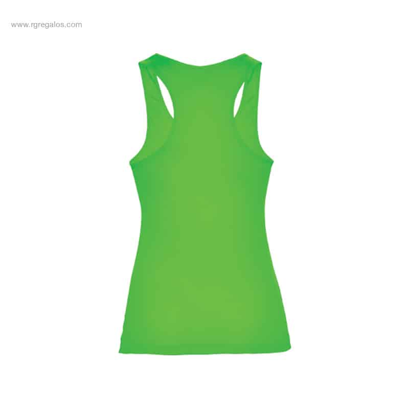 Camiseta técnica tirantes mujer verde espalda