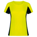 Camiseta técnica combinada mujer amarilla rgregalos