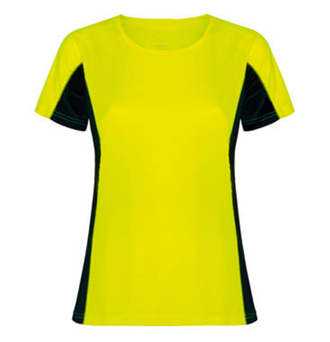 Camiseta técnica combinada mujer amarilla rgregalos