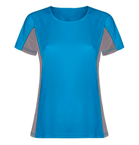 Camiseta técnica combinada mujer azul rgregalos