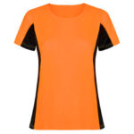 Camiseta técnica combinada mujer naranja rgregalos