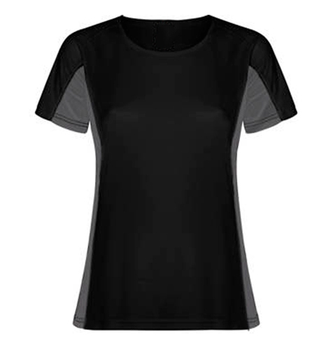 Camiseta técnica combinada mujer negra rgregalos