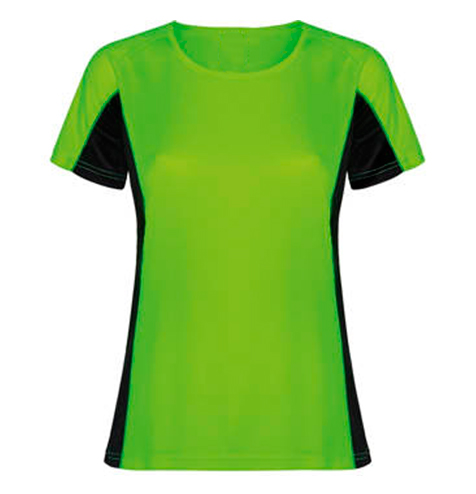 Camiseta técnica combinada mujer verde rgregalos