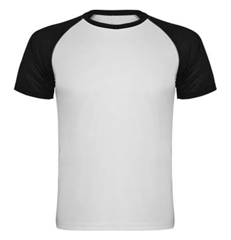 Camiseta técnica contraste hombre negra rgregalos