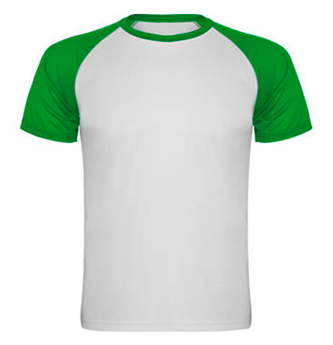 Camiseta técnica contraste hombre verde rgregalos