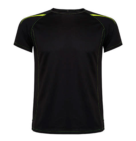 Camiseta técnica detalles reflectantes negra rgregalos